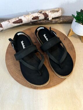Timberland Black Nubuck Leather Sandals | Women’s Size 7 | Comfort Summer